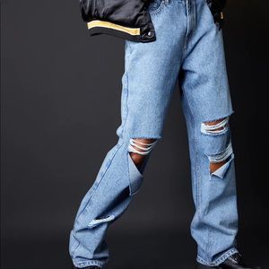 Low rise baggy boyfriend jeans